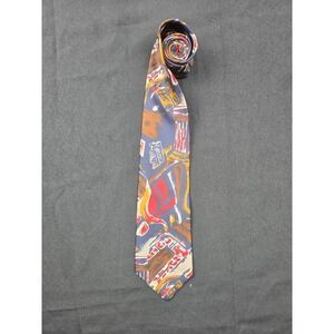 Herve Benard Pure Silk Abstract Geometric Print‎ Necktie